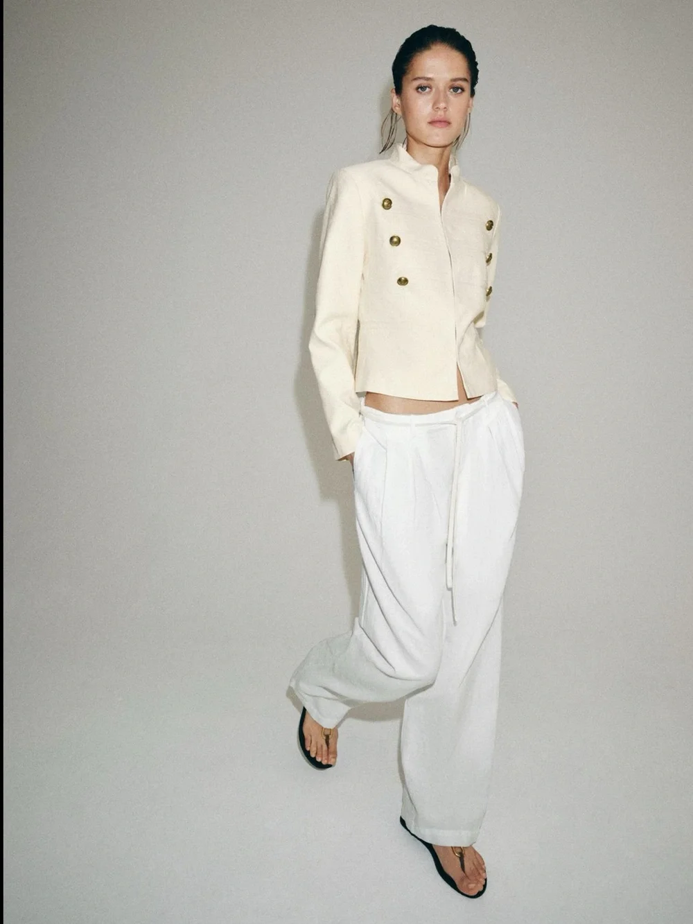 ZARA ZW COLLECTION FITTED BUTTON JACKET